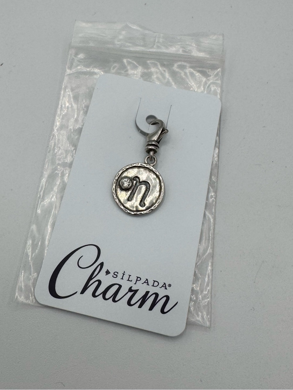 Silpada letter N Sterling Silver Charm Initial C2509